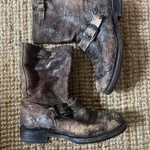 Frye Veronica Distressed Mid Calf Boots